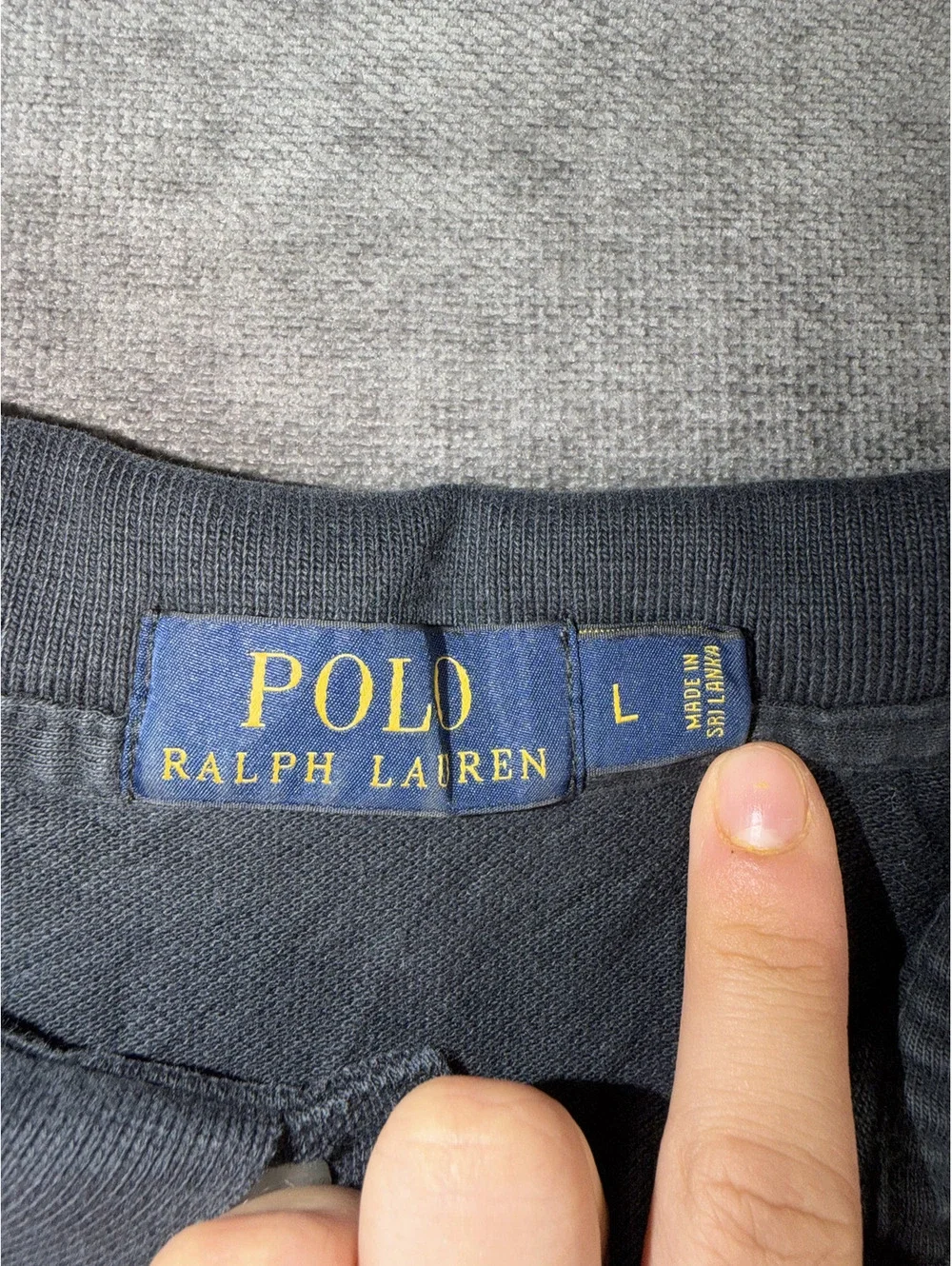 Polo Ralph Lauren Classic Black Polo Shirt with Red Logo - Size Large